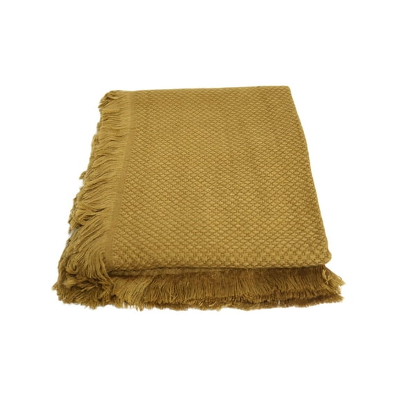 Home&Manor Handcrafted Wool & Cotton Throw Blanket