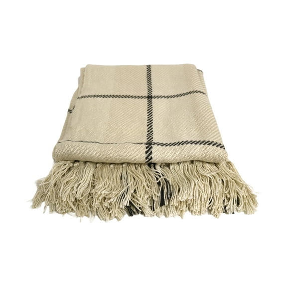 Home&Manor Handcrafted Wool & Cotton Throw Blanket