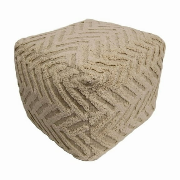 Home&Manor Rimini Cotton Cube Pouf