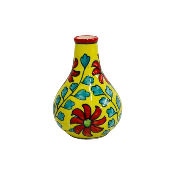 Home&Manor Small Ceramic Flower Holder Multicolor