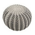 thumbnail image 1 of Home&Manor  Wool Cotton Mariscal Round Pouf, 1 of 5