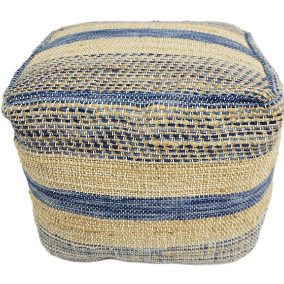 Home&Manor Wool Cotton Vicenza Cube Pouf