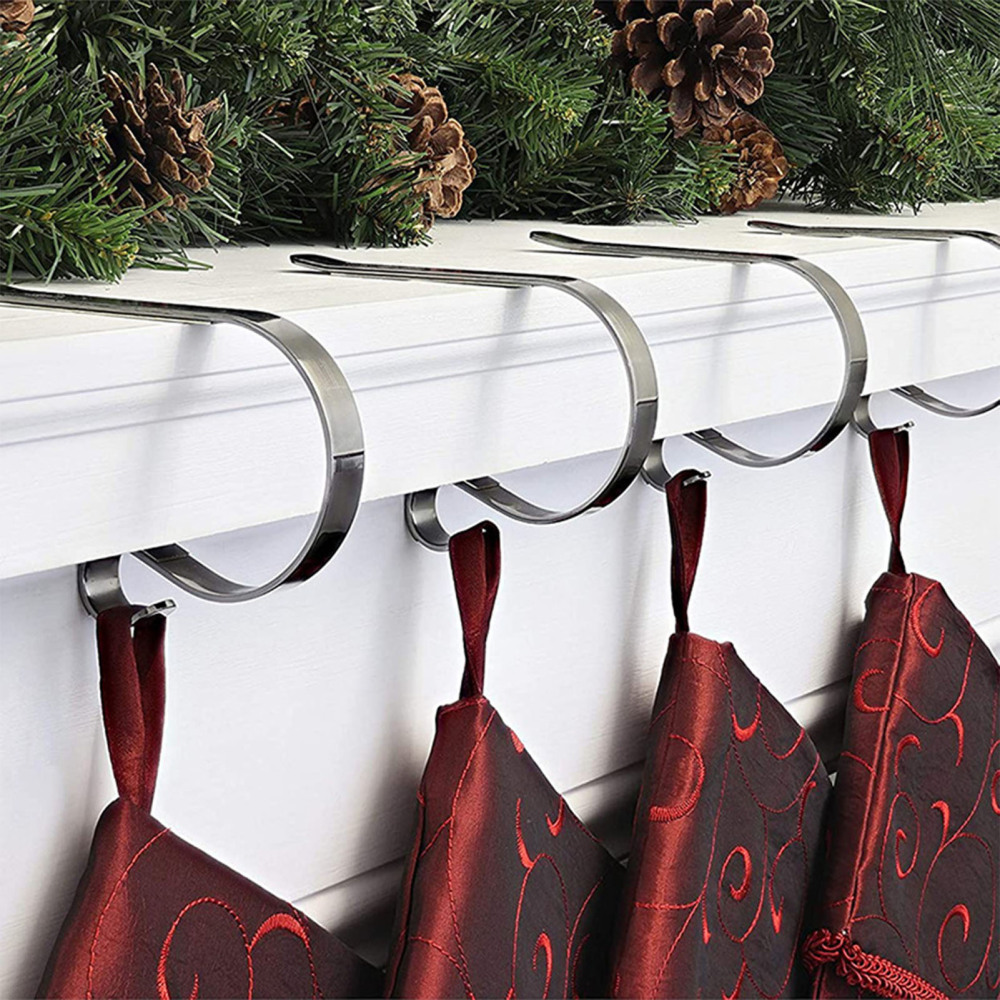 Home Mantel Metal Hooks Adjustable Nonslip Fireplace Hooks for Home