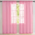 thumbnail image 1 of Home Mart Goods Light Pink Solid Color Rod Pocket Sheer Glam Elegant Curtain Set 63" Long - 2 Panels, 1 of 5