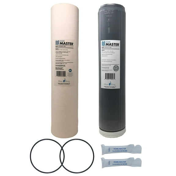 Home Master CsetBB2SmgCC Whole House Replacement Filter Set, 4-layer Sediment 25 to 1 micron, Heavy Duty Up-flow KDF85 Catalytic Carbon, 2 orings & grease Replacement Filter Set CsetBB2SmgCC 20x4.
