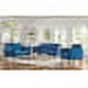 Home Meridian Nile Mid-Century Modern Velvet Upholstered Living Room 3 pc. Set in Navy Blue