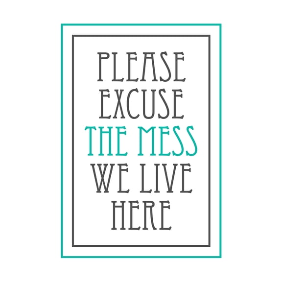 Home Mess Excuse White Large Wall Art Print