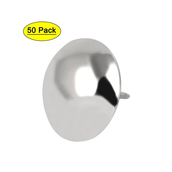 Home Metal Round Domed Head Upholstery Tack Nail Silver Tone 25mm Dia 50pcs