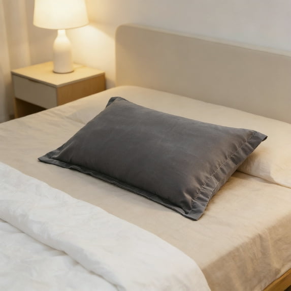 Home Microfiber Pillow Cases - Standard Size - Easy Care Cotton Pillowcases -Non Sliped&Wrinkle Resistants Pillowcases,30X19 in (Dark Gray)