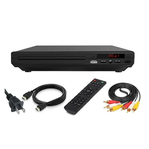 Home Mini DVD Player DVD Disc Player For TV With H AV Output Cables Included 1080P USB Input ,High Volume Speakers