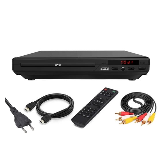 Home Mini DVD Player DVD Disc Player For TV With H AV Output Cables Included 1080P USB Input ,Multi-Transmission