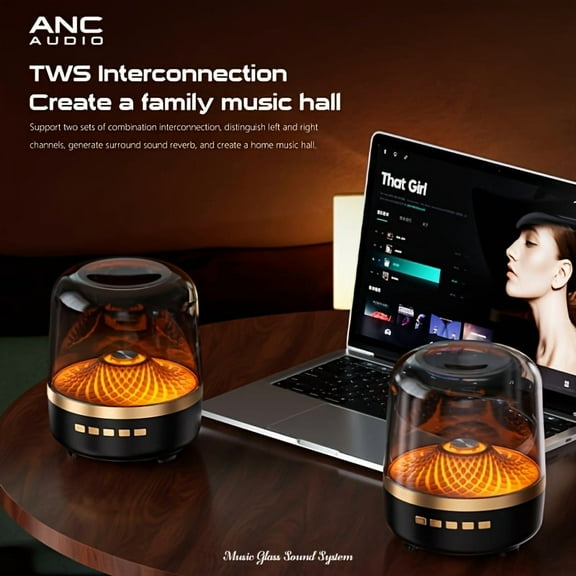 Home Mini Stereo, 360-Degree Surround Sound Audio System, 7 Kinds of Re-Lighting Effects Change at Will, Perfect for Live Music, Home Party, Birthdays And Christmas Gifts!