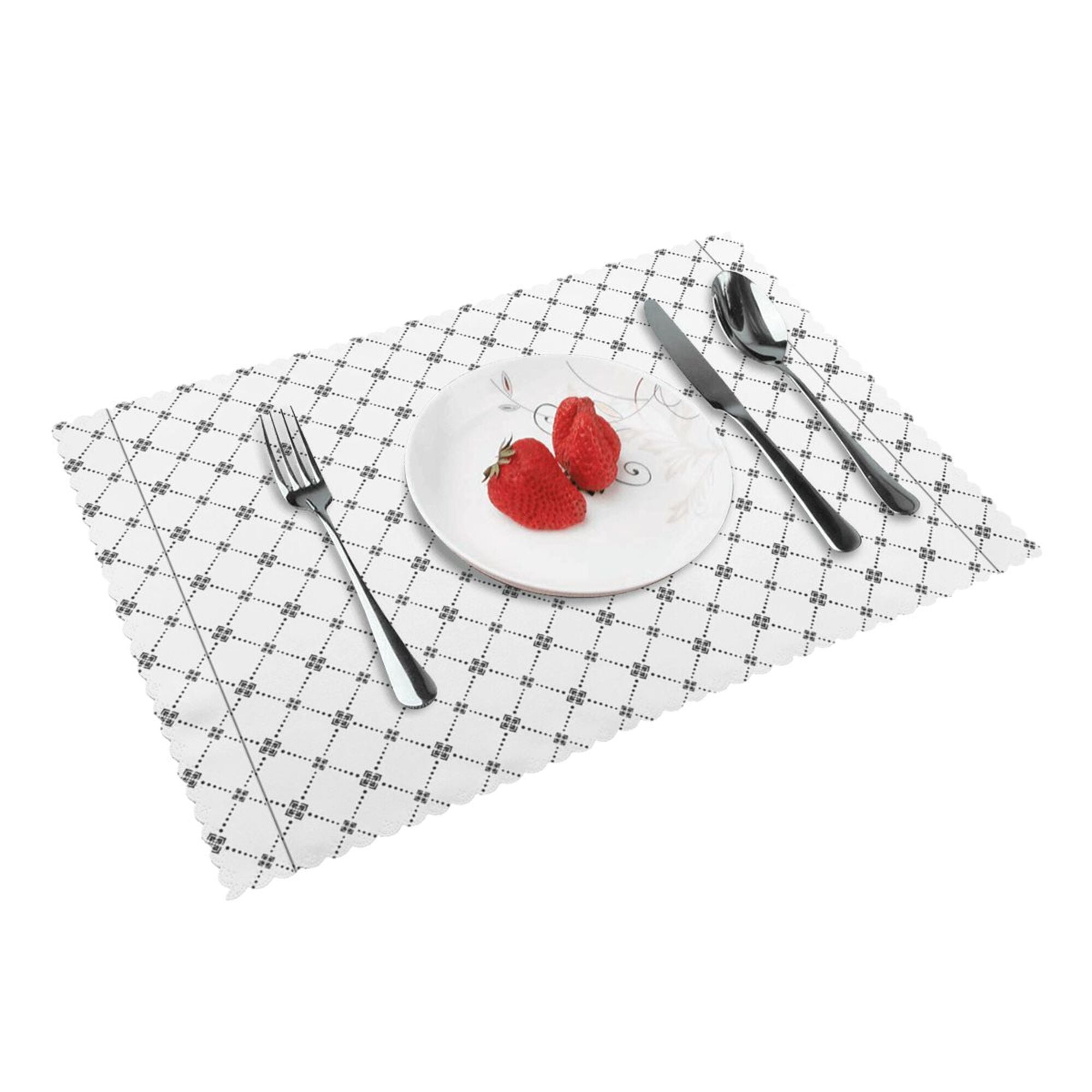 Home Modern Stylish Textured Pattern Placemats Set Of 4 Washable