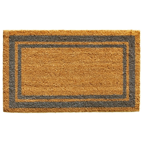 2'x 5' Indoor/outdoor Coir Doormat With Border Natural/black