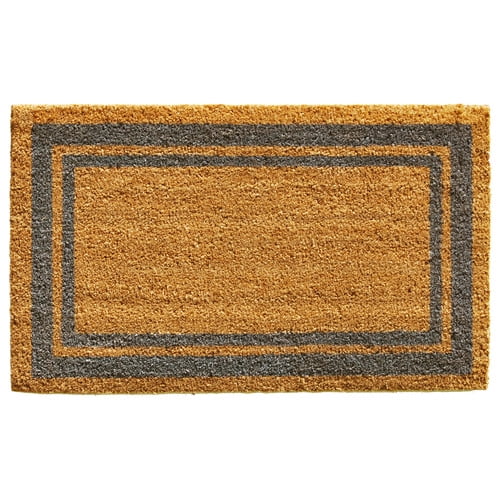 Aloha Rectangular Natural Coco Coir Door Mat With No Slip Backing, Natural/black  Front Door Mat, Front Entrance Hawaii Welcome Doormat 