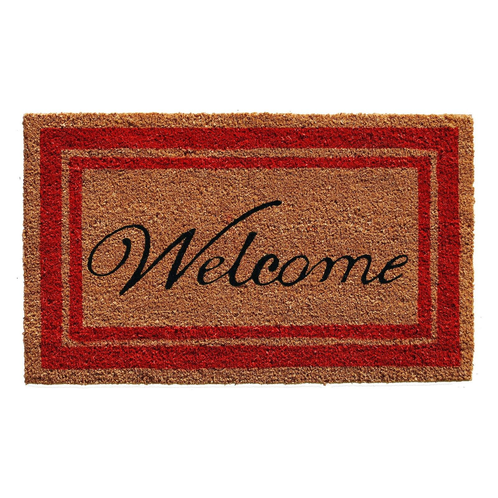 Home & More Border Welcome Coir Outdoor Doormat