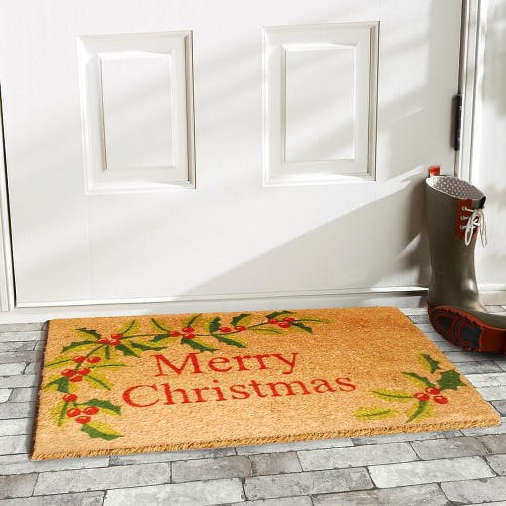 Christmas Doormat 31.5x47.2 inch Merry Christmas Home Decorative Mat, Seasonal Winter Xmas Non-Slip Rubber Backing Reusable Entrance Rug Fall Door Mat
