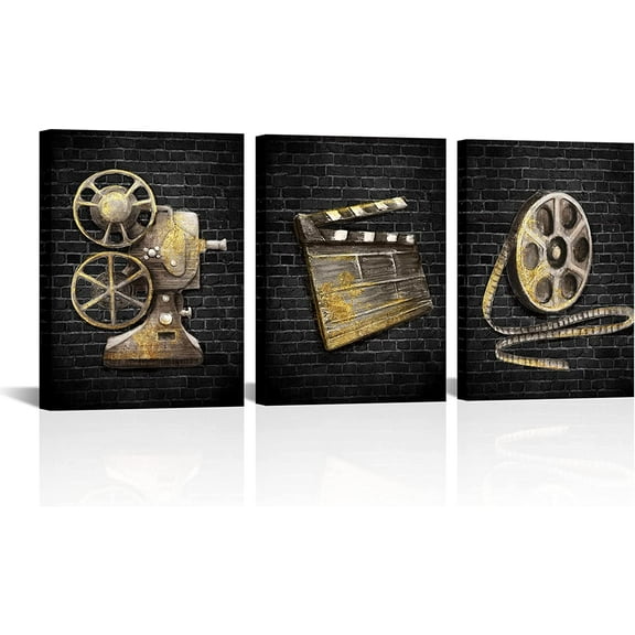 Home Movie Theater Canvas Art Prints Media Room Wall Decor Painting Framed Artwork Home Cinema Decor