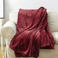thumbnail image 1 of Home Must Haves Burgundy Super Soft Warm Plush Microfiber Unisex Adults & Teens Throw Bed Blanket, 1 of 6