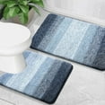 thumbnail image 1 of Home Must Haves Navy Blue Large 2 Piece Ombre Microfiber Soft Thick Plush Bath Mat Set, 1 of 5