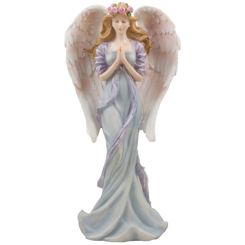 Home 'n Gifts Resin Divine Praying Angel Statue with Rose Accents for ...