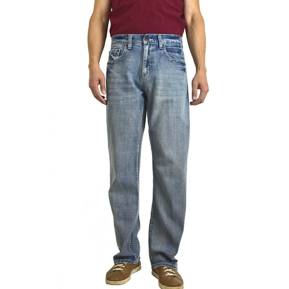 Home Need help? product image Bailey's Point Men's Bootcut Blue Jeans Western Jeans Classic Denim Silver Pants Light Wash Size 40X30