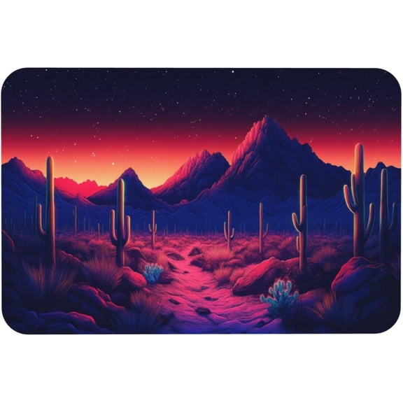 Home Non Slip Mat Starry Sky Desert,Modern Art Vibrant Colors Doormat,Indoor Outdoor Diatom Mud Doormat,for Living Room,Kitchen,Bedroom,Study Decor,Housewarming Gift 16x24 inch