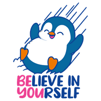 Home Nursery Inspirational Quotes Lettering Art DÃ©cor Sticker - Be You Believe In Yourself - 20" x 25" Penguin Animal Design Removable Kids Bedroom Playroom Vinyl Wall Decal