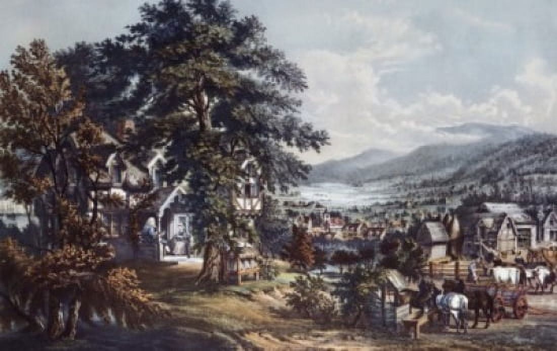 Home Of Evangeline-Acadian Land 1864 Currier & Ives (1834-1907 American) Canvas Art - Currier & Ives (18 x 24)