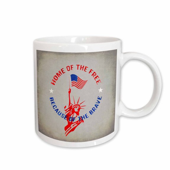 3drose, Home of the Free Lady Liberty America Patriotic Art, 11oz Mug
