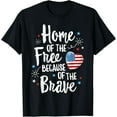 thumbnail image 1 of Home Of The Free Veterans 4th of July Women Wife Patriotic T-Shirt, 1 of 5