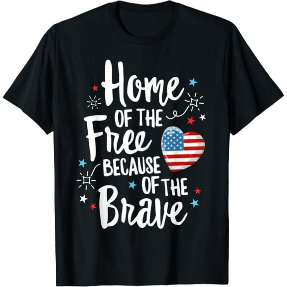 Home Of The Free Veterans 4th of July Women Wife Patriotic T-Shirt