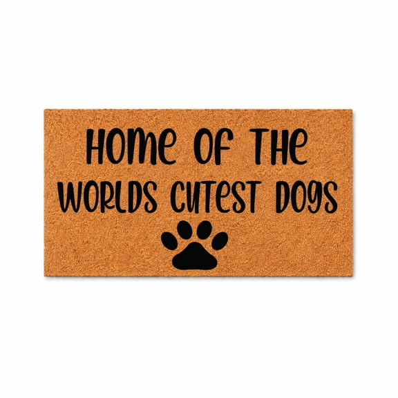 Home Of The Worlds Cutest Dogs Doormat, Coir Front Door Mat, Paw Print Welcome Mat, Dog Owner Housewarming Gift, Porch Decor 3178 (18x30 inches) 3178
