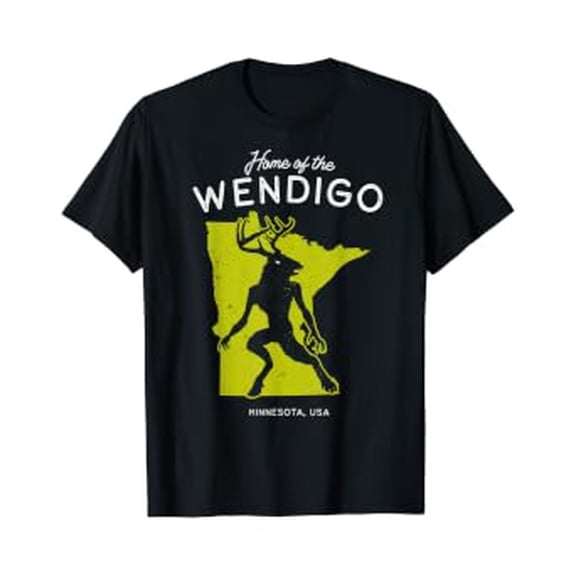 Home Of Wendigo Minnesota USA Cryptid Spooky Halloween T-Shirt