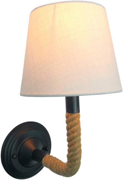 Vintage 2 Pack Of 30 Cm Wooden And Rope Wall Light Retro Fixture - View #7