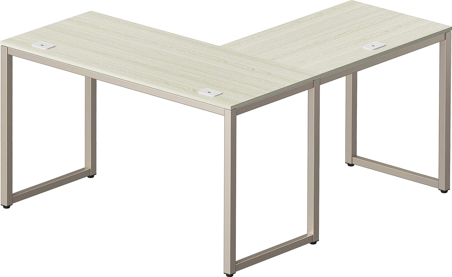 Home Office 55"x60" Large L Shaped Corner Desk, Oak