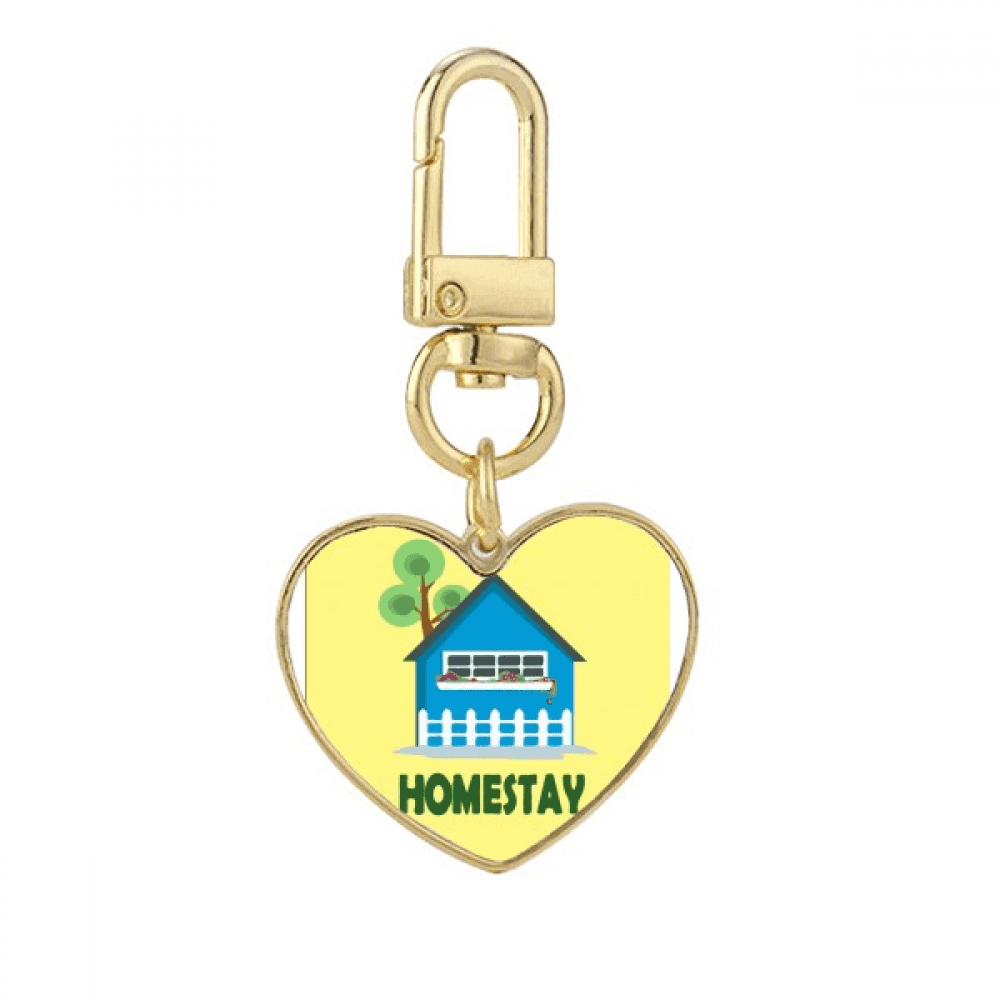 Home Office Active Isolation Gold Heart Keychain Metal Keyring Holder