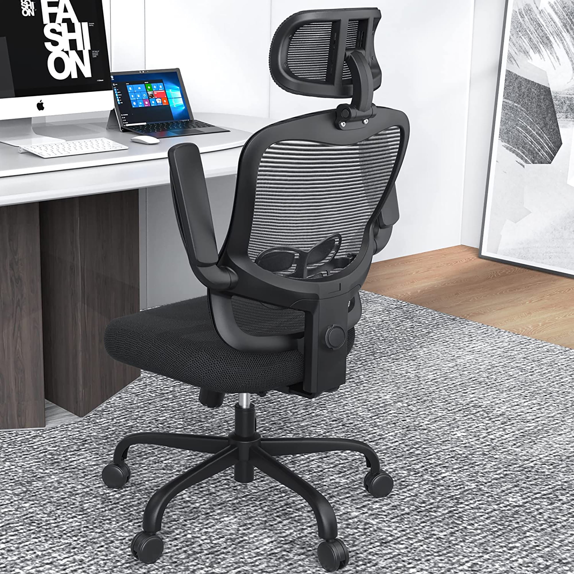 Home Office Chair, Adjustable Wide Big Headrest Computer Task Chairs