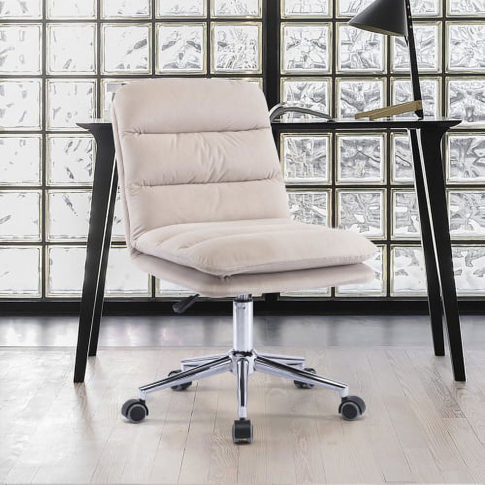 Home Office Chair, Desk Chair with Silver Base Feet, Velvet Fabric