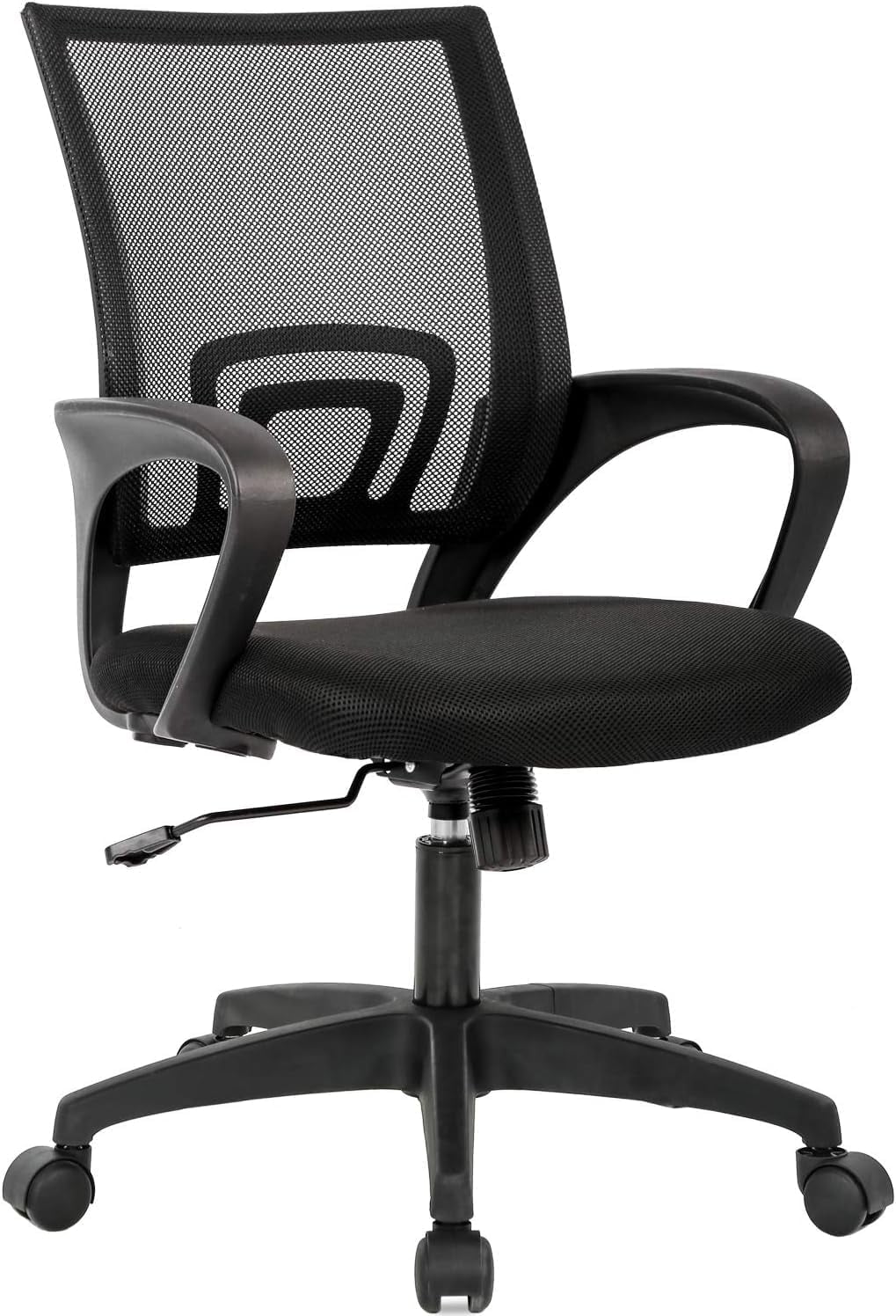 Black Mesh Ergonomic Executive Swivel Office Chair with Fixed Arms