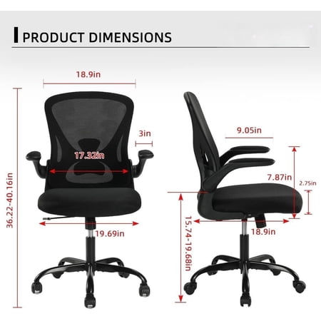 Home Office Chair Ergonomic, Mesh Desk Chair Lumbar Support, Ergonomic Computer Chair Adjustable Armrest