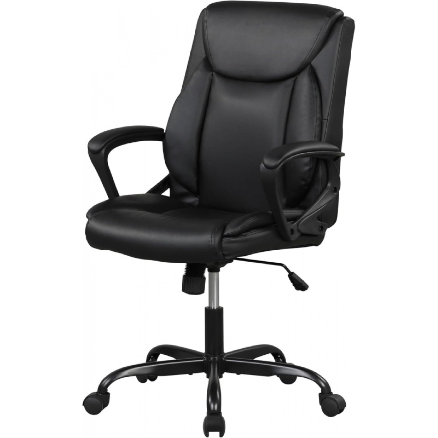 Home Office Chair Ergonomic PU Leather Desk Chair Mid Back, Swivel and Armrests