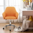 thumbnail image 1 of Home Office Chair,Modern Fabric Executive Desk Chair Accent Armchair with Lumbar Support,360°Swivel Adjustable Task Chair with Soft Seat,Vanity Chair with Metal Base for Bedroom Living Room,Orange, 1 of 7