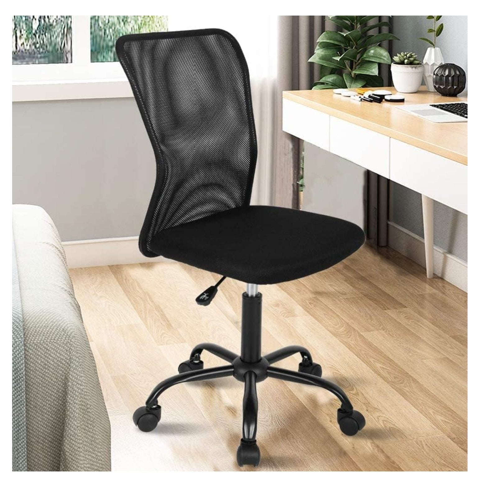 Home Office Chair No Arms Small Desk Chair Back Mesh Chair Basic