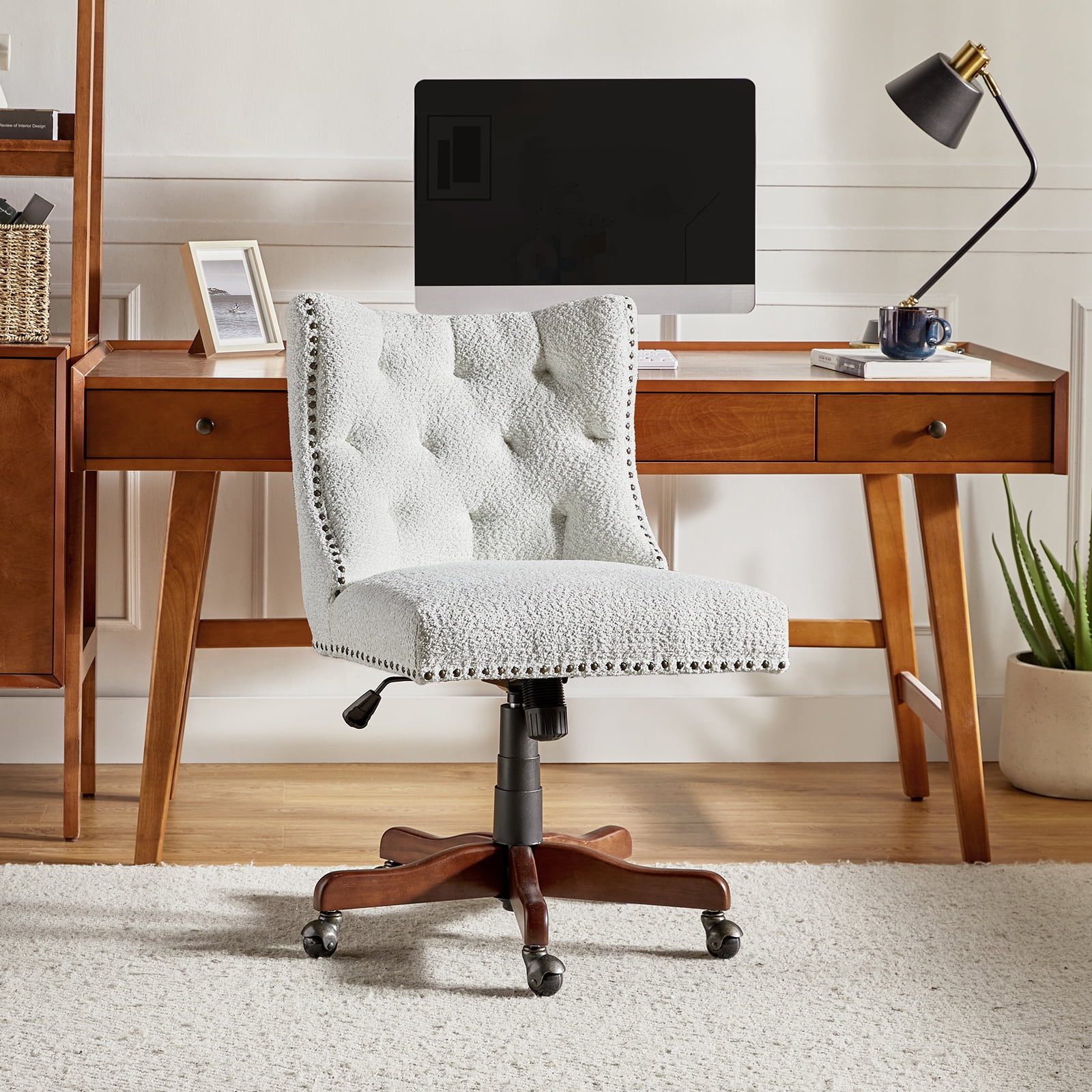 Natural wood desk chair deals