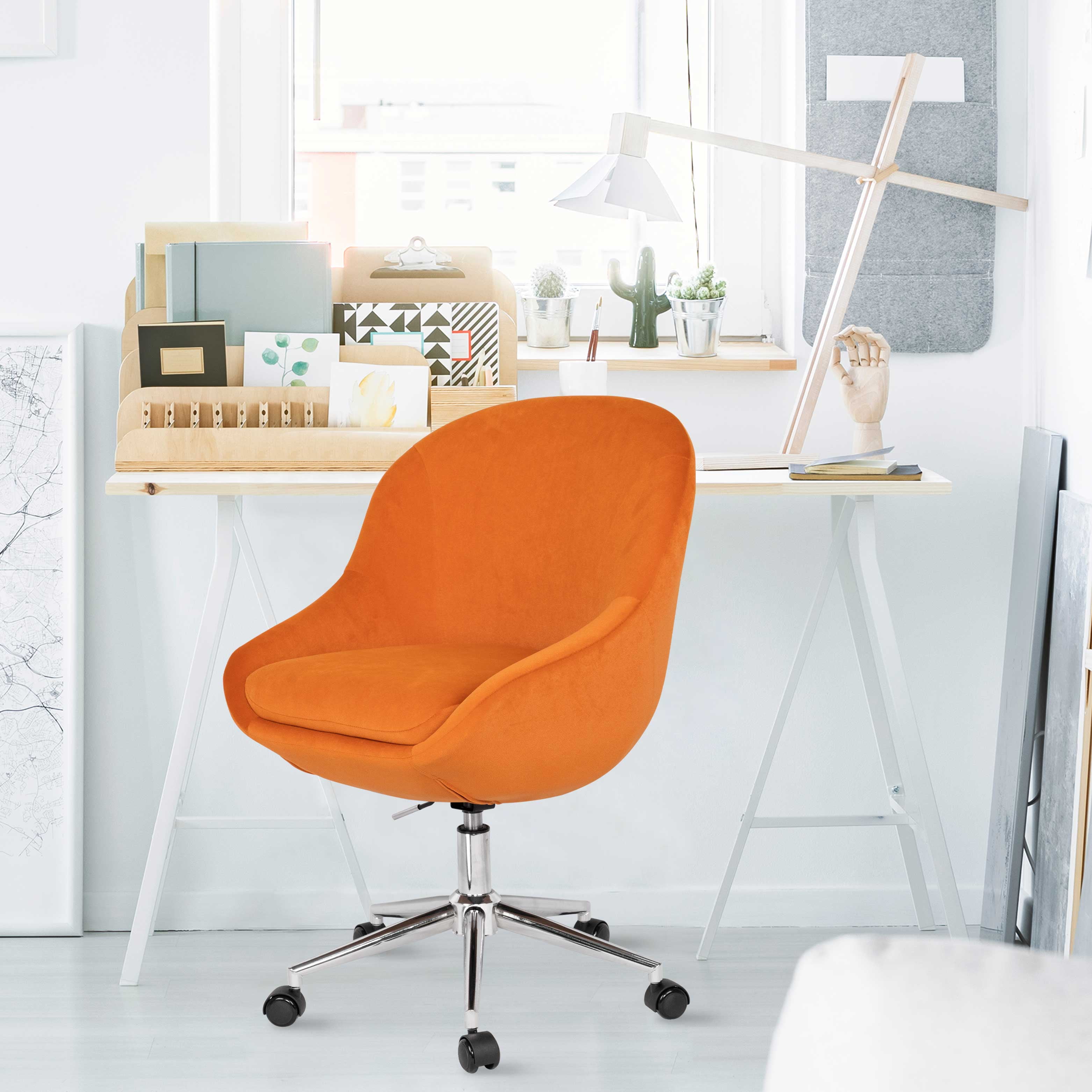 Home Office Chair, Velvet Office Chair, Adjustable Armchair Cute Desk