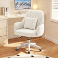 thumbnail image 1 of Home Office Chair Velvet Vanity Chairs Cute Makeup Desk Chair with Wheels Mid Back Computer Chairs Height Adjustable Small Swivel Rolling Task Chair, 1 of 12