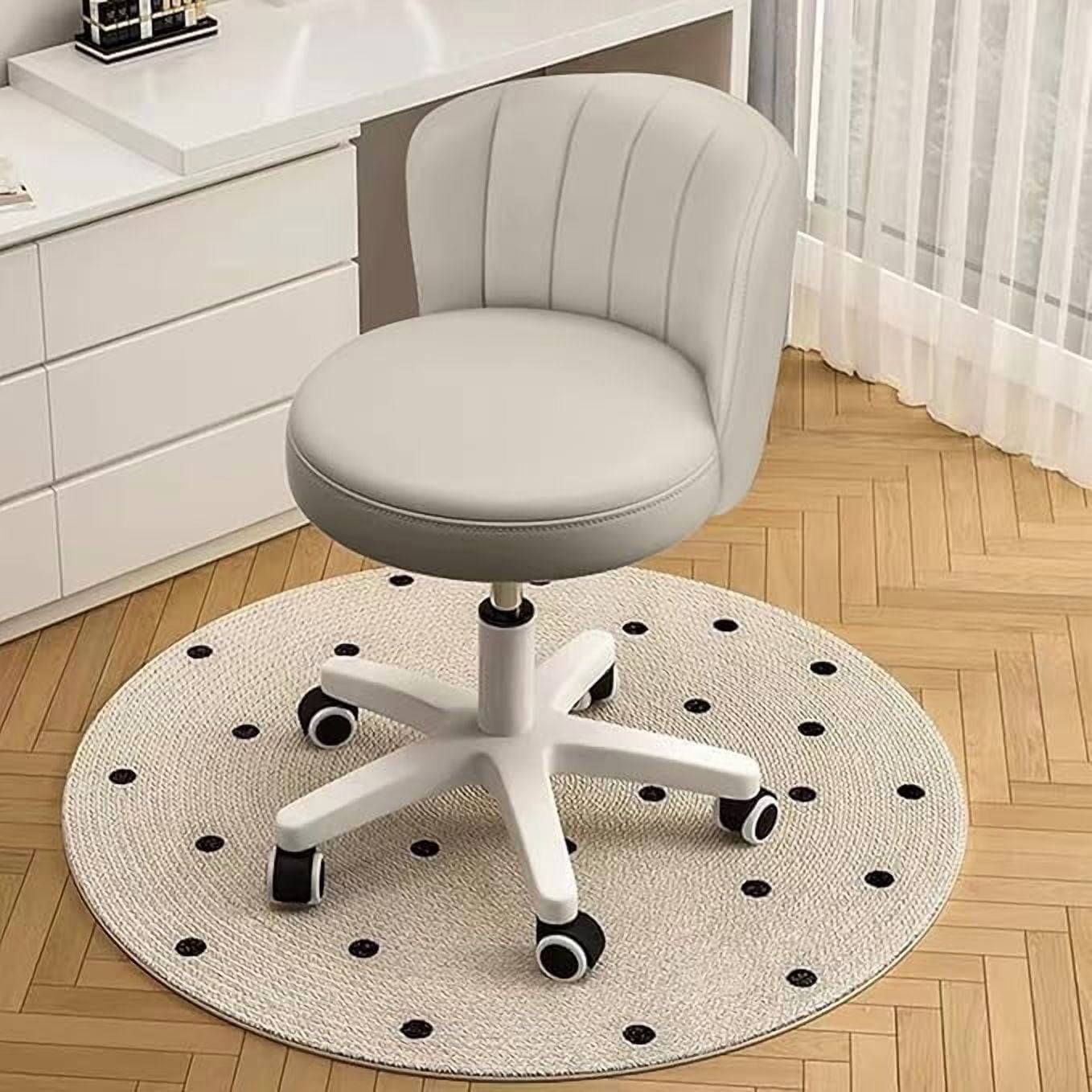 Home Office Chair with Wheels PU Leather Swivel Drafting Chair