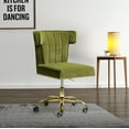 thumbnail image 1 of Home Office Chair Wingback Tufted Back Swivel Adjustable Computer Desk Table Chair Gold Base Moss, 1 of 9