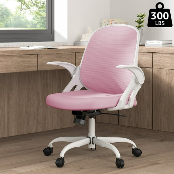 Home Office Chair Work Desk Chair Comfort Ergonomic Swivel Computer Chair, Breathable Mesh Desk Chair, Lumbar Support Task Chair,Adjustable Height,Pink